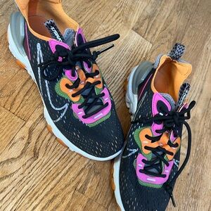 Nike Black Pink Orange Green Athletic Sneakers